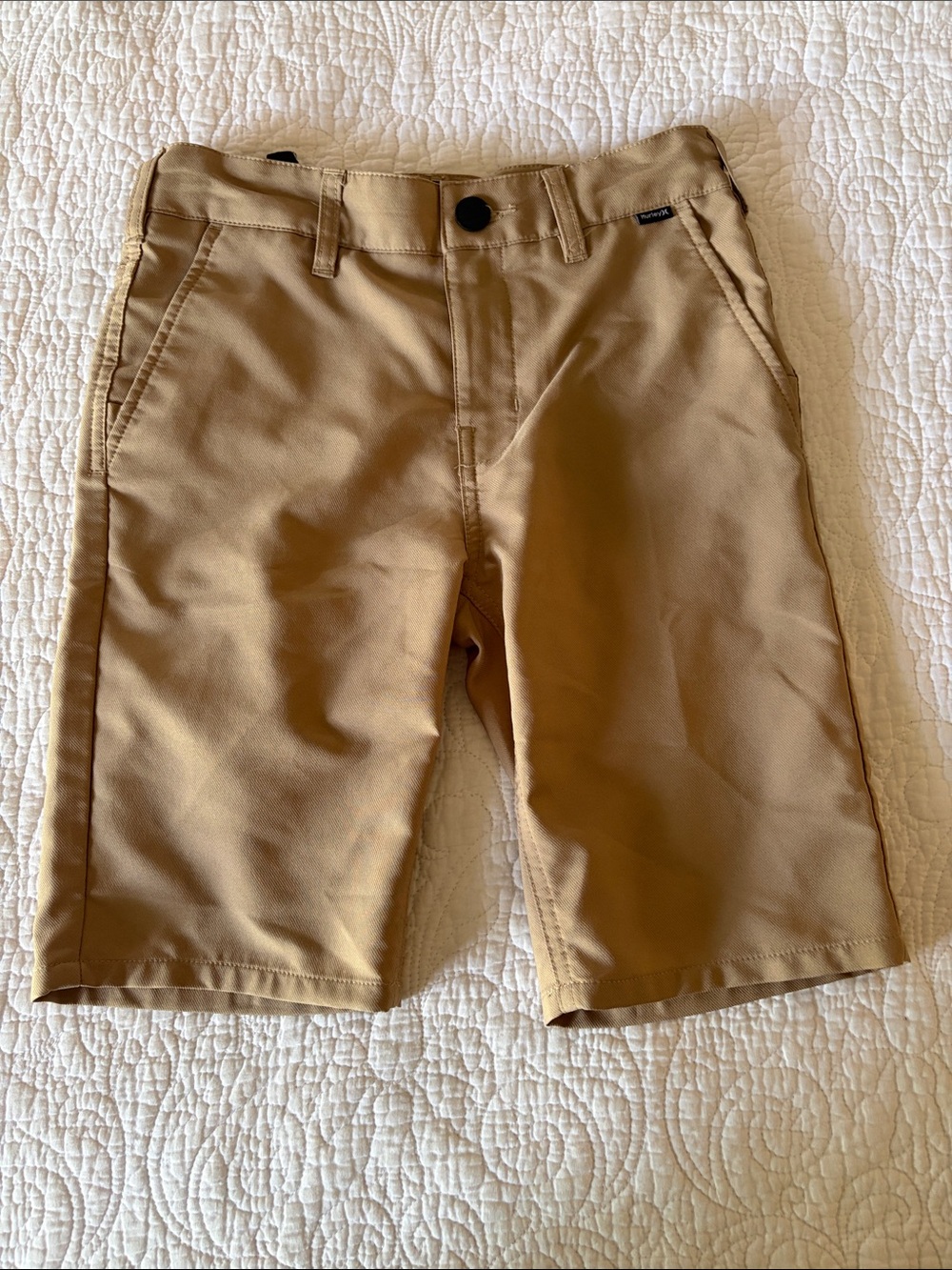 Hurley Boy's Tan Flat-Front Shorts